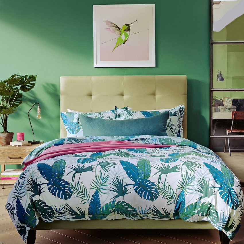Phòng ngủ màu xanh pastel đẹp nữ tính
