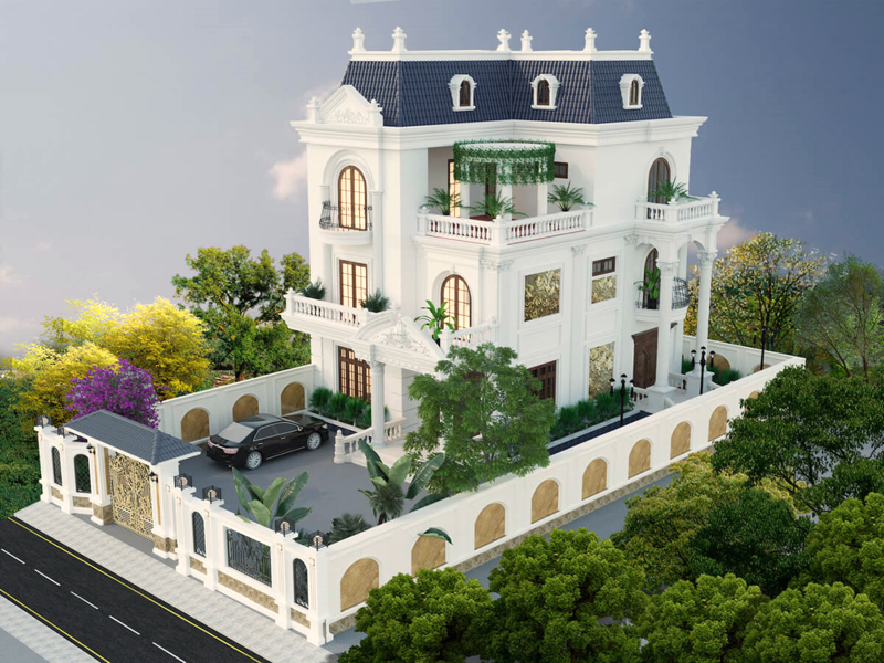 Top 4 mẫu biệt thự tân cổ điển 3 tầng kiểu Pháp xu hướng 2023