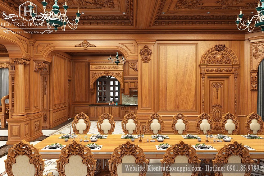 Mẫu thiết kế nội thất ốp gỗ Dinh Thự Bình Dương