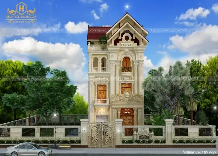 Biệt thự cổ điển 3 tầng mái Thái anh Tùng Đồng Nai